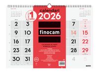 Finocam Wandkalender met grote cijfers 2026, maandoverzicht januari - december 2026 (12 maanden), kalender 2026, neutrale Catalaanse maandplanner