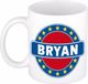Bellatio Decorations - Bryan voornaam - koffiemok - beker - wit/blauw - 300 ml
