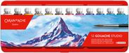 Caran D'ache Gouache Studio verftubes 8-delig met penseel in metalen etui