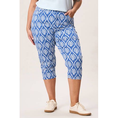 Miss Etam Plus slim high waist broek blauw