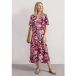 Robe mi-longue avec col en V et imprimé