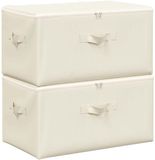 vidaXL Opbergboxen 2 stuks 43x34x23 cm stof crèmekleurig