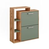Vicco Orlando Schoenenkast – 80 x 90 cm Goldkraft eik/groen