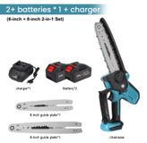 StarTech Elektrische kettingzaag - Accu-mini-kettingzaag 15–20 cm - Borstelloze 4500W motor - 2x 21V accu - Tuinschaar voor het snoeien van bomen - EU-stekker