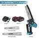 StarTech Elektrische kettingzaag - Accu-mini-kettingzaag 15–20 cm - Borstelloze 4500W motor - 2x 21V accu - Tuinschaar voor het snoeien van bomen - EU-stekker