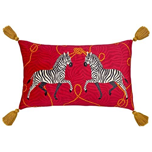 furn. furn. Vivid Andalusische Zebra's Polyester Gevuld Kussen, Polyester, Oranje