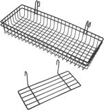 Merkloos Metalen Roostermand - Opbergmand Haken - Ruimte Organiseren - Verstelbare Haken - 40 cm Lengte - Zwart