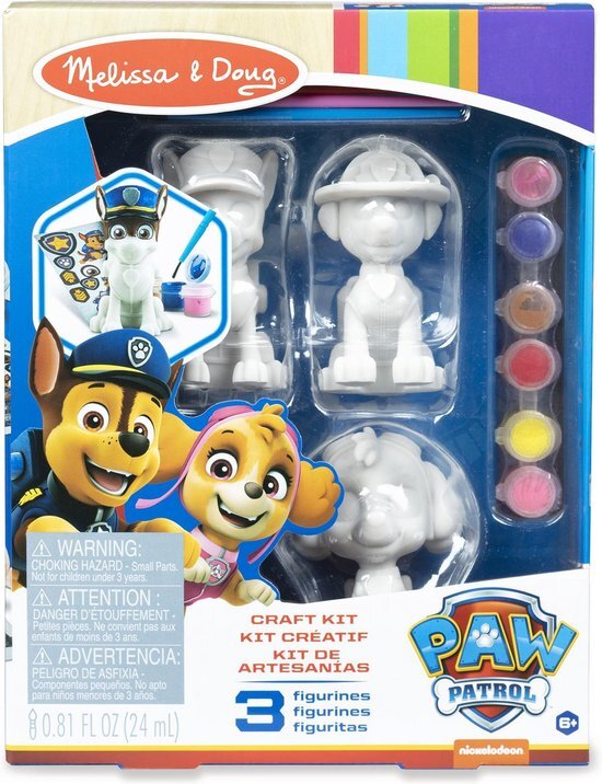 MELISSA & DOUG PAW Patrol Craft Kit - 3 Versier je eigen Pup beeldjes