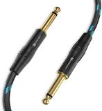 Ultra HDTV Wansor & Jochims GbR Ultra HDTV Premium 6,35mm Gitaarkabel | 15 Meter Mono Kabel voor Gitaar met 6,35mm Stekkers | Gitaar Kabel Verguld en Robuust | Instrumentenkabel