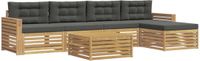 vidaXL Buiten bankenset 6 st Wit en antracietkleurig Polyester