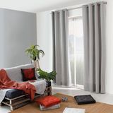 HomeMaison Gordijn met gevlekt effect van gerecycled katoen, lichtgrijs