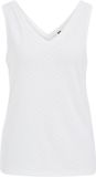WE Fashion Dames jersey singlet met opengewerkte structuur