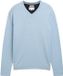 Tom Tailor - Pull en maille à encolure en V en coton - Taille M - bleu métal clair chiné