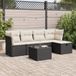 Maison Exclusive - Ensemble de meubles de jardin 6 pièces avec canapé et coussins, noir, en polyrotin