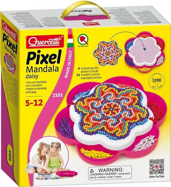 Quercetti Pixel Mandala 1200-delig - Roze - 4+ jaar