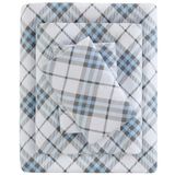 True North by Sleep Filosofie Gezellig Flanel 100% Katoen Ultra Zacht Koud Weer Lakenset Beddengoed, Twin, Blauw Plaid