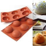 Moule à pâtisserie en silicone demi-sphères - demi-rond - 6 pièces - marron - 29,5 x 17,2 cm