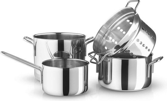 Eva Trio Kookpannenset - 4-delig - RVS - Zilver