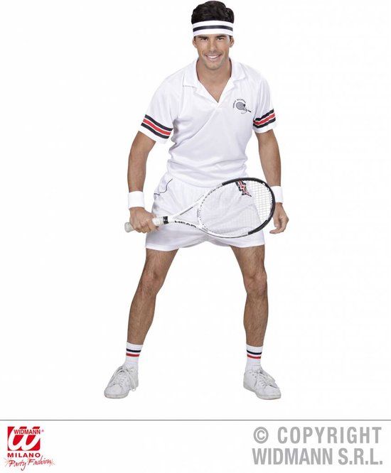 Tennisspeler Kostuum - Maat M - Mannen - Sport - Verkleedkleding