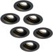 HOFTRONIC 6x Laredo - Kantelbare inbouwspot - LED - Zwart - Dimbaar - 2700K