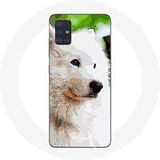 Maniacase Etui voor Samsung Galaxy A71 Witte Samojeed Hond