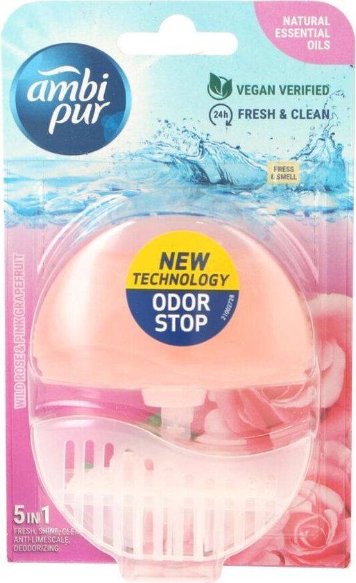 Ambi Pur Toiletblok Starterkit 5in1 Wild Rose & Pink Grapefruit 55 ml