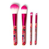 Legami - 4-delige make-up kwastenset, Oh My Glow! Thema Flowers, inclusief poederkwast, foundationkwast, oogschaduwkwast, eyelinerborstel, 100% veganistisch, reisformaat