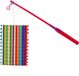 Merkloos Trek lampion streep - meerkleurig - H16 cm - papier - met lampionstokje - 40 cm