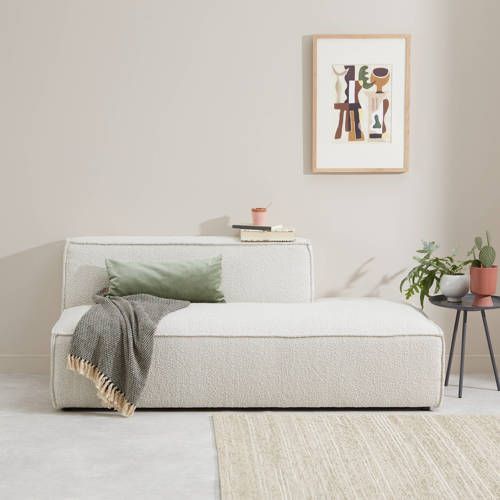 Newton modulair bankelement (bouclé ) (2-zits halve rug links) - beige