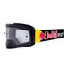 Red Bull Spect Torp MX bril, zwart glanzend montuur, zwart/gekleurde band, transparante glazen met dubbele glazen