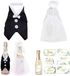 Merkloos 2 Pieces Wedding Wine Bottle Decoration