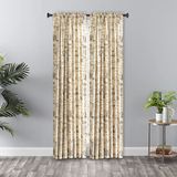 Ellis Curtain Script Crushed Taffeta Tailored Panel, Zwart, 48" x 84"