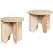 Table Basse Bois de Pin Massif Naturel 2 Pcs Table de Salon Table de Café