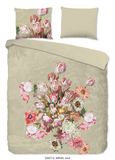 Muller Textiles Good Morning dekbedovertrek bloemen - 2 persoons 200x200/220 cm - Zand - 100% Katoen renforcé