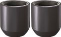 Prosperplast Plantenpot/bloempot Sevilla - 2x - buiten/binnen - kunststof - antraciet - D39 x H44 cm - met binnenpot