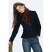 Mango getailleerde blazer met wol - donkerblauw