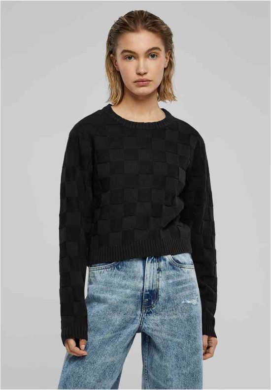 Urban Classics Check Knit Sweater - Black - 5XL - Women
