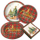 Fête de Noël Assiettes et Serviettes pour 20 Personnes