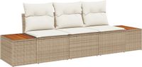 vidaXL Tuinbank Set 3-delig Beige Polyrattan
