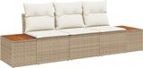 vidaXL Banc de jardin 3 pièces Beige Polyrotin
