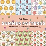 Summer Patterns: Relaxing & Easy Summer Patterns: A Cute & Simple Pattern Coloring Book for Adults, Teens, & Kids Featuring Sunny Vibes, Beach ... Dolphins, and Sea Life for Stress Relief