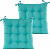 Anna's Collection Coussin de chaise matelassé - 2x - bleu turquoise - 38 x 38 cm