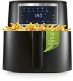GOURMETmaxx Heteluchtfriteuse, 6,5 liter, airfryer, friteuse met touchscreen, 9 functies, 11 programma's, mini-oven, bijna zonder olie braden, airfryer-accessoires, vaatwasmachinebestendig