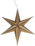 Gerimport Gerim Papieren decoratie kerstster lampion bruin 20 cm