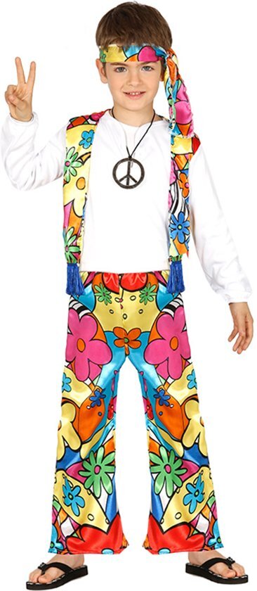 Generik Bloemig hippie kostuum voor kinderen - Verkleedkleding