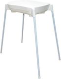 dBb Remond Badkuiphouder voor baby's, groot model, babybadhouder, afneembare voeten, antislip, van glanzend metaal, wit, afvoerslang, 83 x 100 x 53 cm (h x b x d)