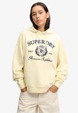 Superdry Luxe Casual Geborduurde Relaxed Hoodie Dames Dubbele Room/Marineblauw