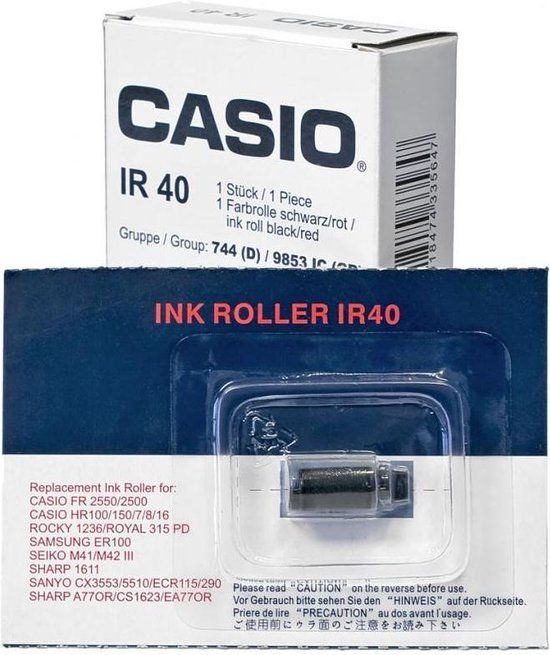Casio IR40 Inktrol - Zwart - Geschikt voor bureaurekenmachines