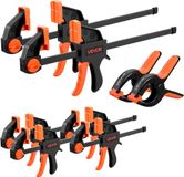 VEVOR Eenhandige Klem, 8 Stuks, Opening 15,24 en 30,48 cm, met Veerklemmen, Snelontgrendelingsklem, 70 kg Klemkracht, Schroefklem, Zelfvergrendelend Ontwerp, Klem voor Hout- en Metaalbewerking