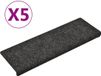 vidaXL - Trapmatten - Zelfklevend - 5 stuks - 65x21x4 cm - Donkergrijs - Rechthoekige Rand